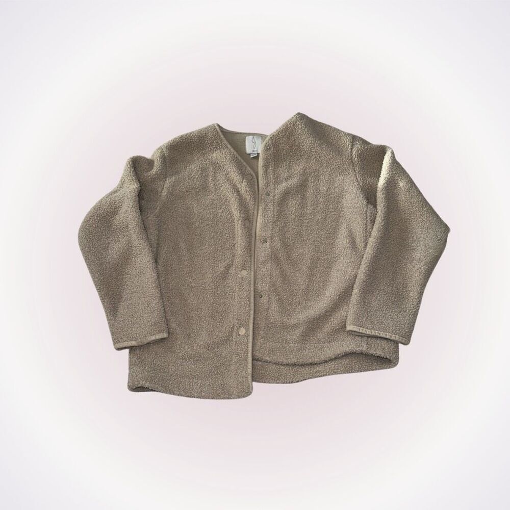 Joie teddy button front boxy fit tan jacket | Sz XS